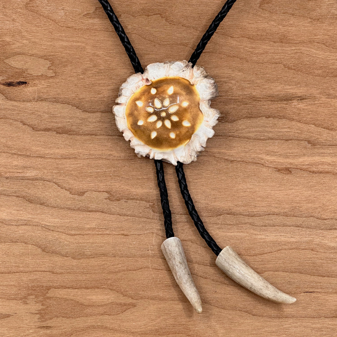 Designed Antler Bolo Tie—one of a kind western bolo tie made from real antler in Montana by 406 Antlery