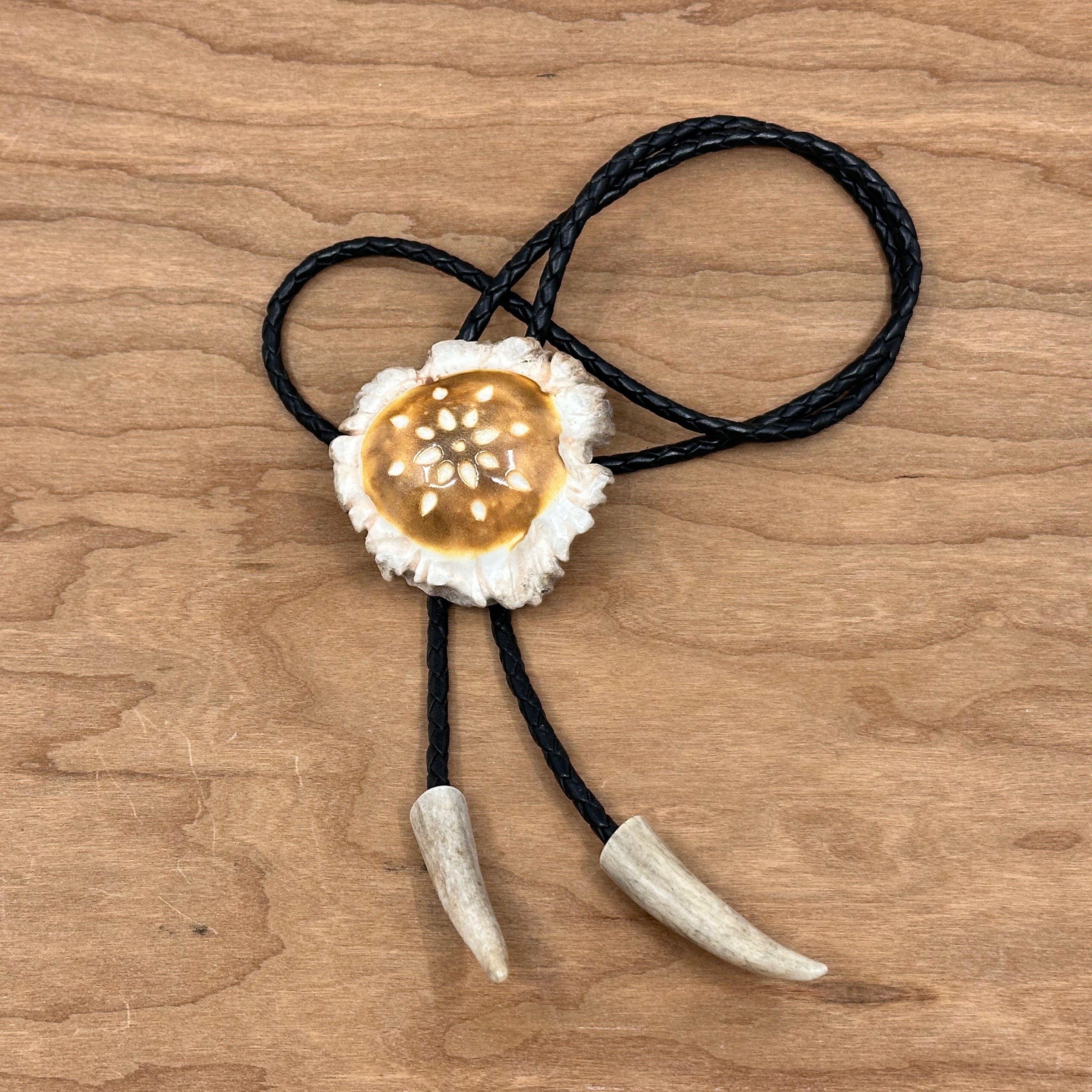 Vintage Western 3D Deer Wedding Bolo Tie - Antique Silver, Leather Cord, Adjustable Slide - View #3