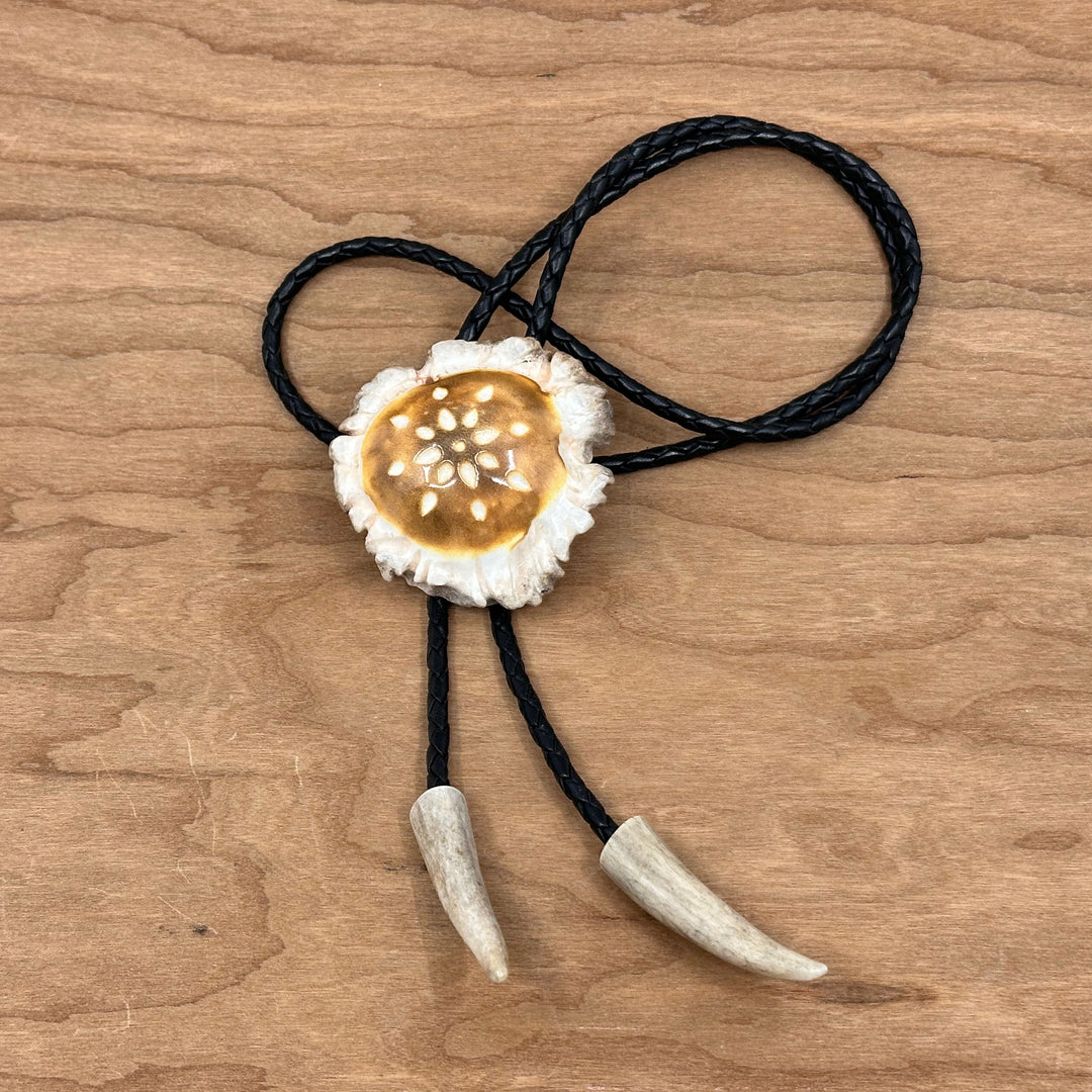 Designed Antler Bolo Tie—one of a kind western bolo tie made from real antler in Montana by 406 Antlery
