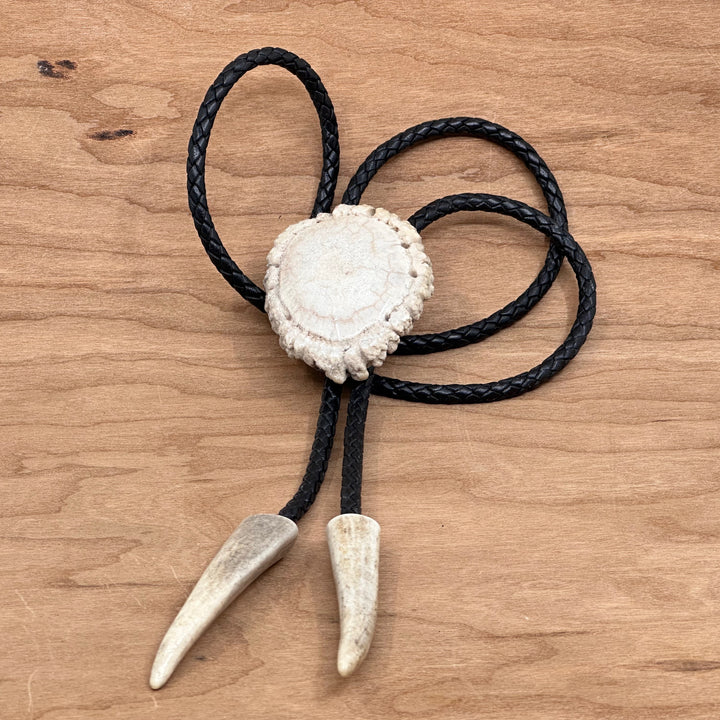 Plain Antler Bolo Tie—one of a kind western bolo tie made from real antler in Montana by 406 Antlery