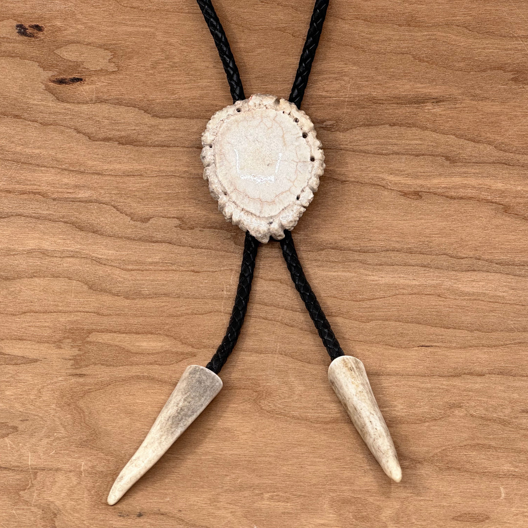 Plain Antler Bolo Tie—one of a kind western bolo tie made from real antler in Montana by 406 Antlery