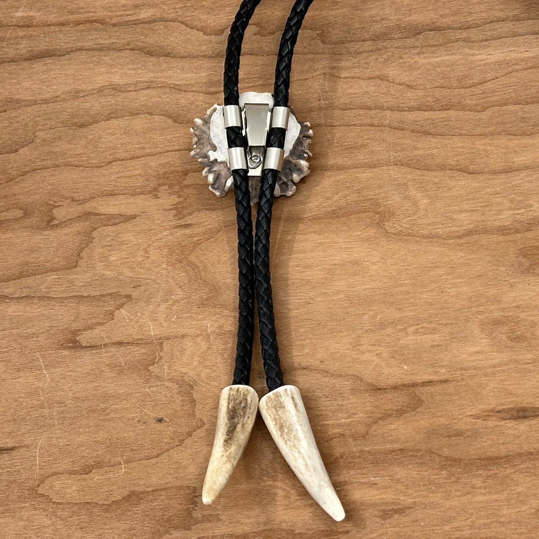 Plain Antler Bolo Tie—one of a kind western bolo tie made from real antler in Montana by 406 Antlery