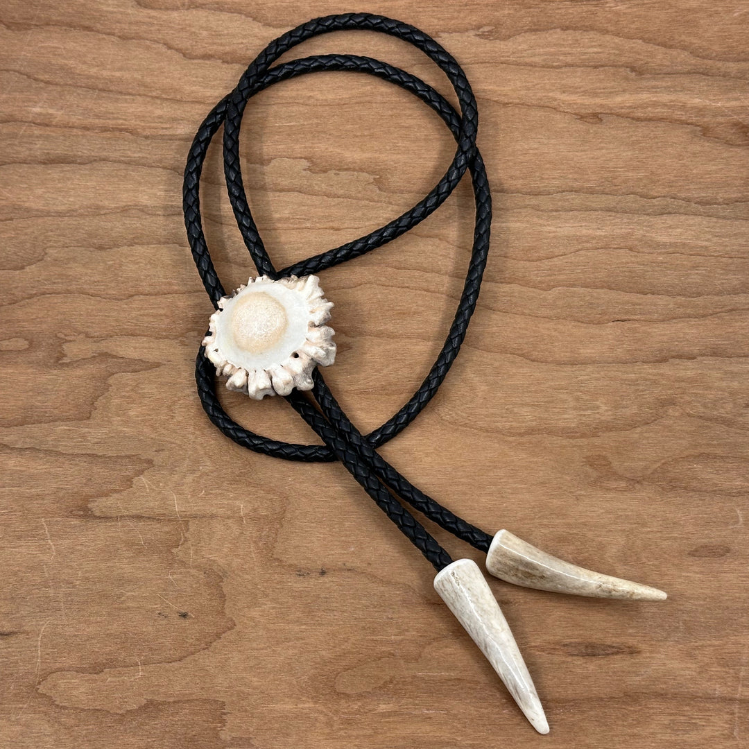 Plain Antler Bolo Tie—one of a kind western bolo tie made from real antler in Montana by 406 Antlery