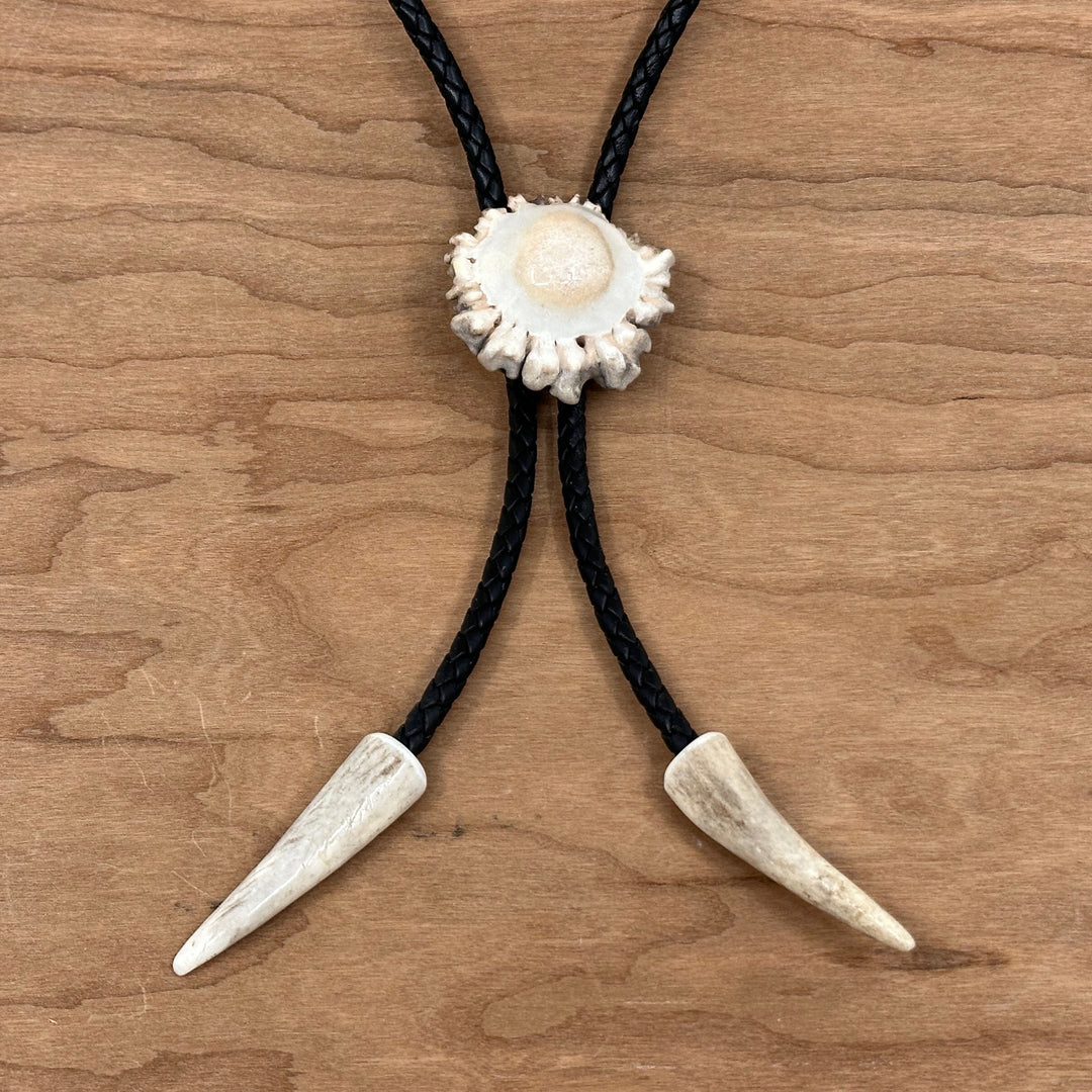 Plain Antler Bolo Tie—one of a kind western bolo tie made from real antler in Montana by 406 Antlery