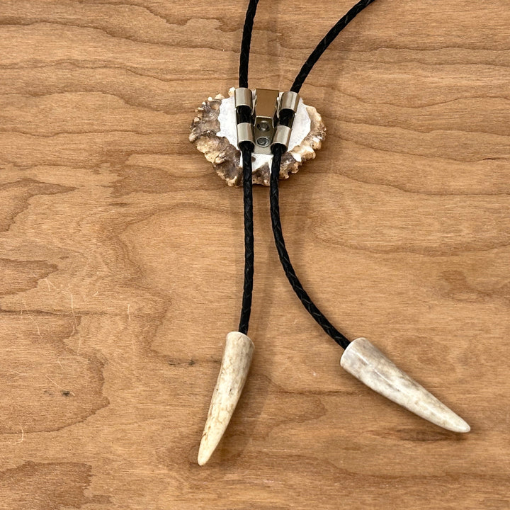 Plain Antler Bolo Tie—one of a kind western bolo tie made from real antler in Montana by 406 Antlery