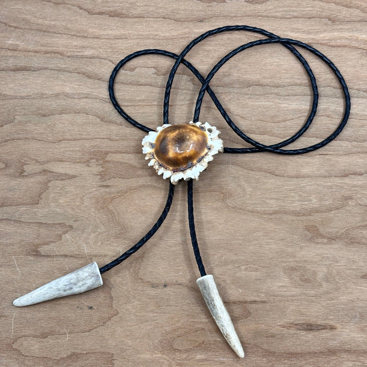 Plain Antler Bolo Tie—one of a kind western bolo tie made from real antler in Montana by 406 Antlery