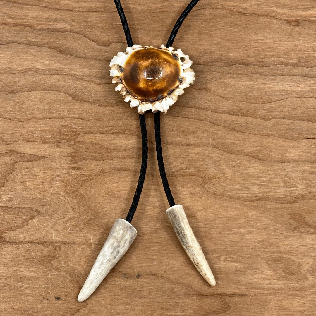 Plain Antler Bolo Tie—one of a kind western bolo tie made from real antler in Montana by 406 Antlery
