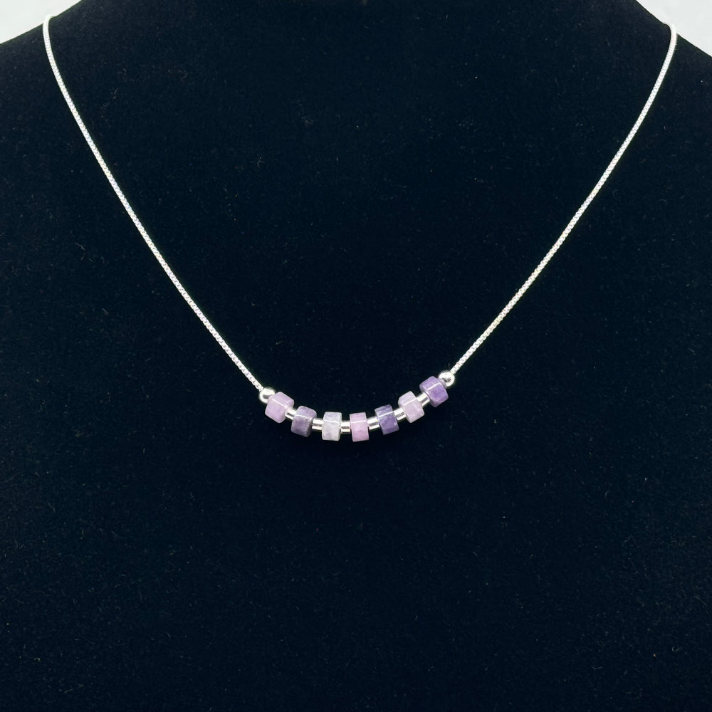 Bijou by Sam's Adjustable Sterling Silver Necklace with Amethyst, fine jewelry made in Montana