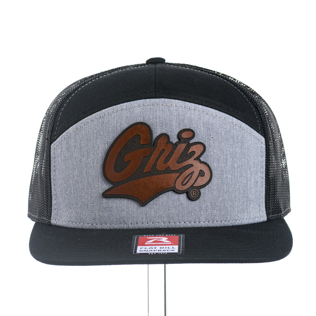 Gray and black cap with 'Griz' logo on a white background