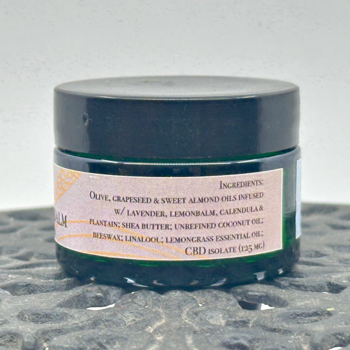 1 oz. jar of Dr. Smith Botanicals Lemongrass ReLeaf Hemp Healing Balm, CBD healing balm handcrafted in small batches in Montana, USA