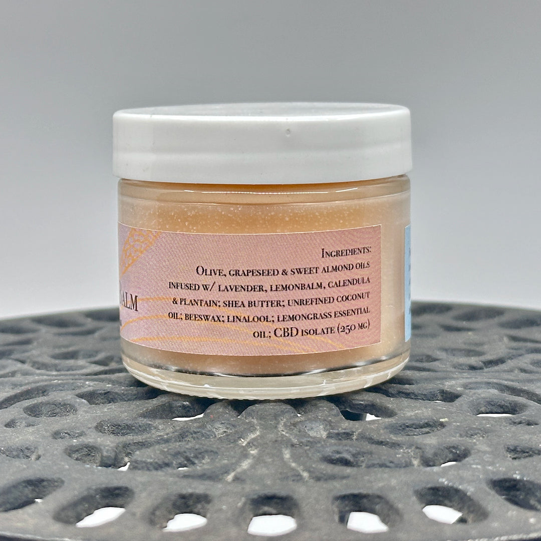 2 oz. jar of Dr. Smith Botanicals Lemongrass ReLeaf Hemp Healing Balm, CBD healing balm handcrafted in small batches in Montana, USA