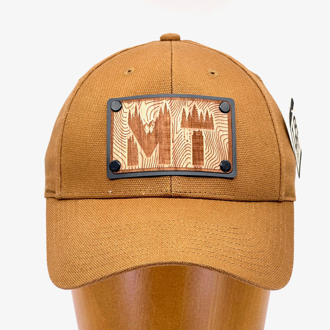 Montana Living Letter Alder Wood Plate Patch Cotton Canvas Baseball Hat