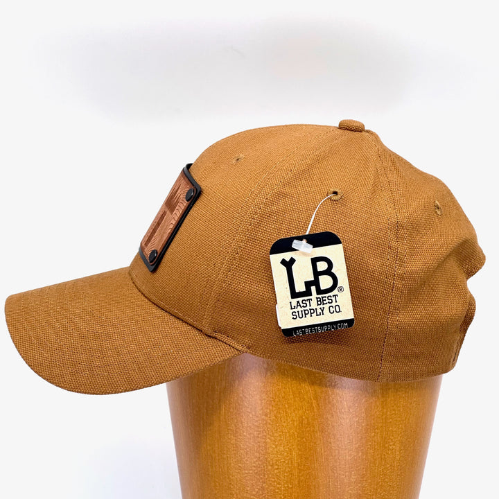 Montana Living Letter Alder Wood Plate Patch Cotton Canvas Baseball Hat