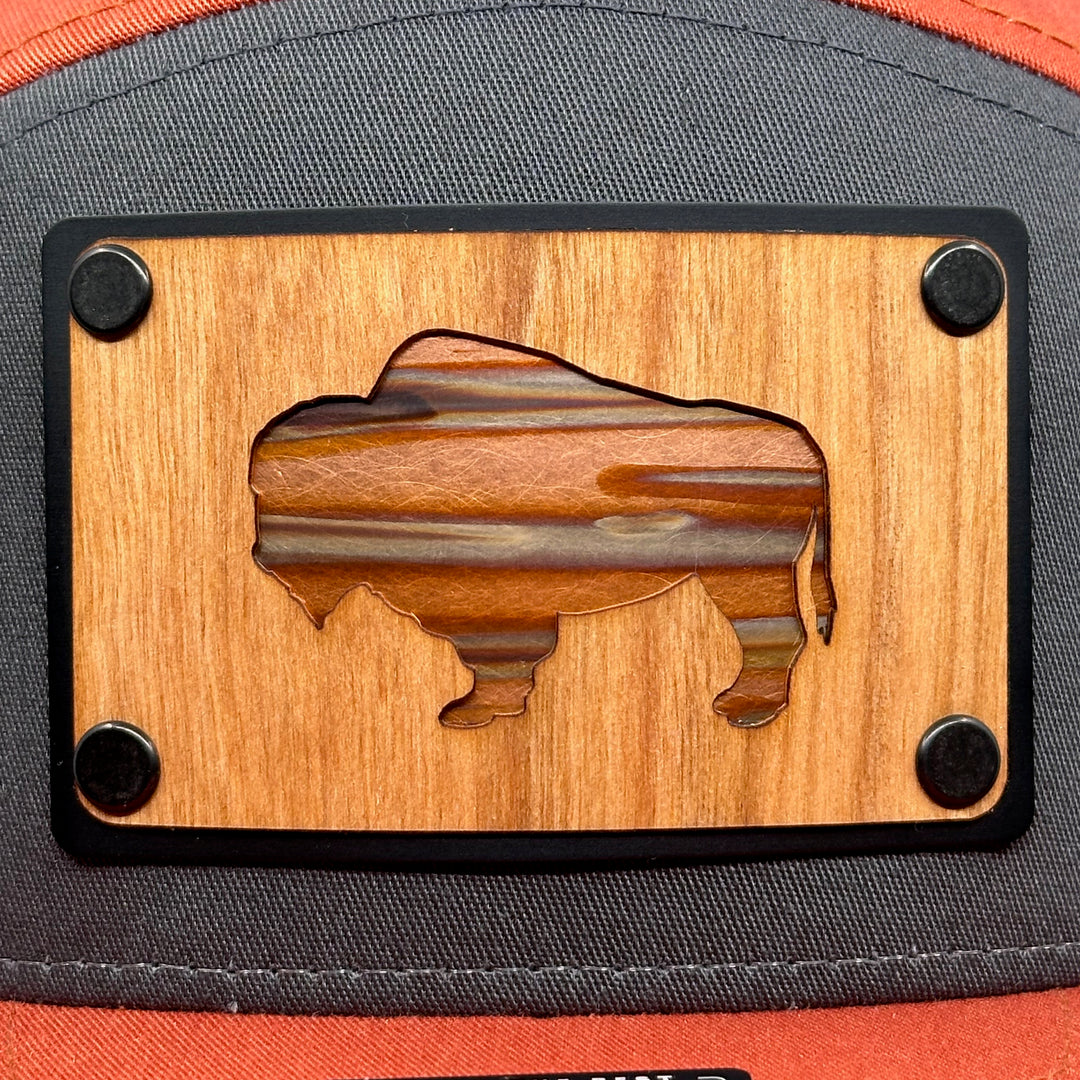 Bison Cherry Wood and Copper Richardson Flat Bill Hat