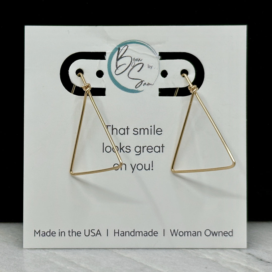 Pair of Bijou by Sam's 14K Gold Filled Mountain Earrings, on card