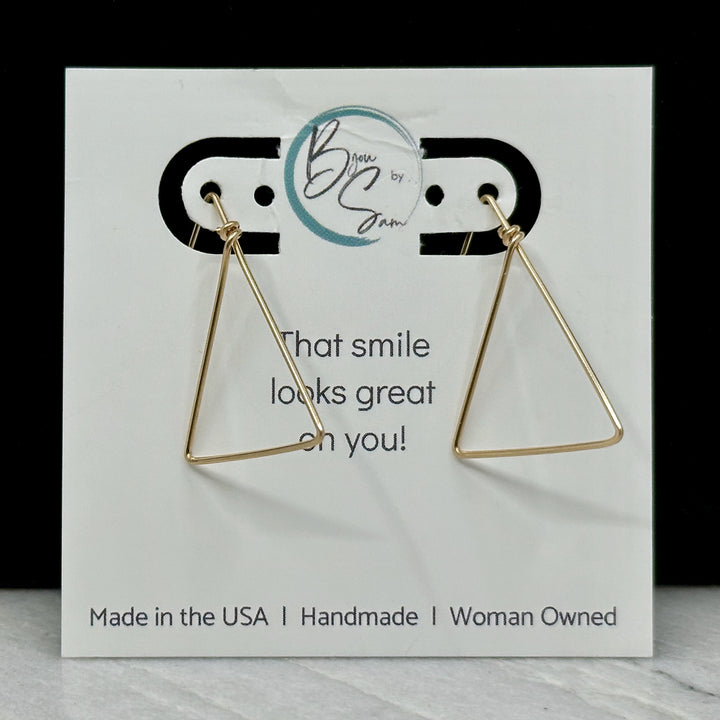 Pair of Bijou by Sam's 14K Gold Filled Mountain Earrings, on card