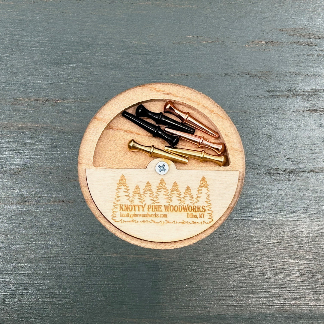 Knotty Pine Woodworks 406 Wildflower  Cribbage Board (sage color with natural wood accents, back detaio)—this handmade wooden cribbage board is the perfect Montana-made gift for game lovers and adventurers