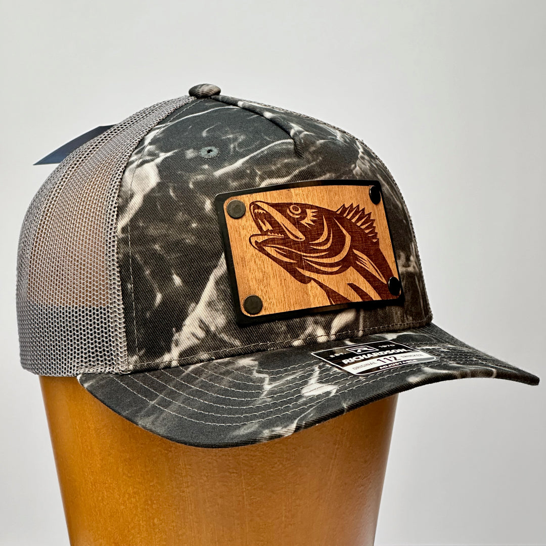 made in montana mahogany wood veneer richardson trucker hat