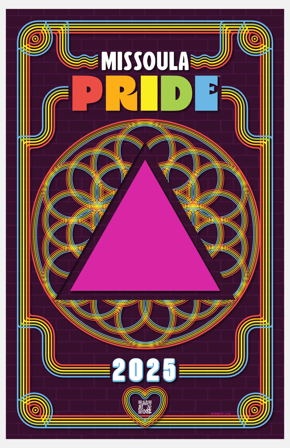 11x17 collectible poster featuring the 2025 Missoula Pride design, made in Missoula, Montana, USA as part of The Last Best Store's merchandise-based fundraising program.