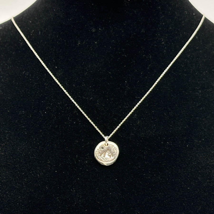 Patagonian Hands's Fine Silver (.999) Mountain Necklace on a Sterling Silver (.925) Chain, , handcrafted elegant necklace made in Montana, USA