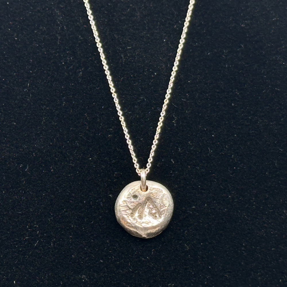 Patagonian Hands's Fine Silver (.999) Mountain Necklace on a Sterling Silver (.925) Chain, , handcrafted elegant necklace made in Montana, USA
