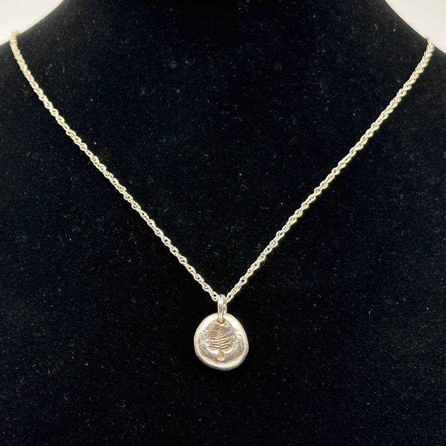 Patagonian Hands's Fine Silver (.999) Tree Necklace on a Sterling Silver (.925) Chain, handcrafted elegant necklace made in Montana, USA