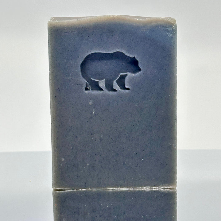 Bear Stamped Soap - Wild Mountain Huckleberry - handcrafted soap stamped with a bear made in Montana by Rock Creak Soaps