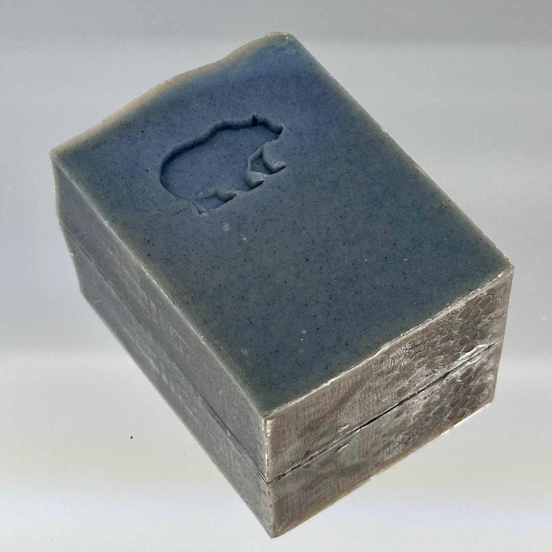 Bear Stamped Soap - Wild Mountain Huckleberry - handcrafted soap stamped with a bear made in Montana by Rock Creak Soaps