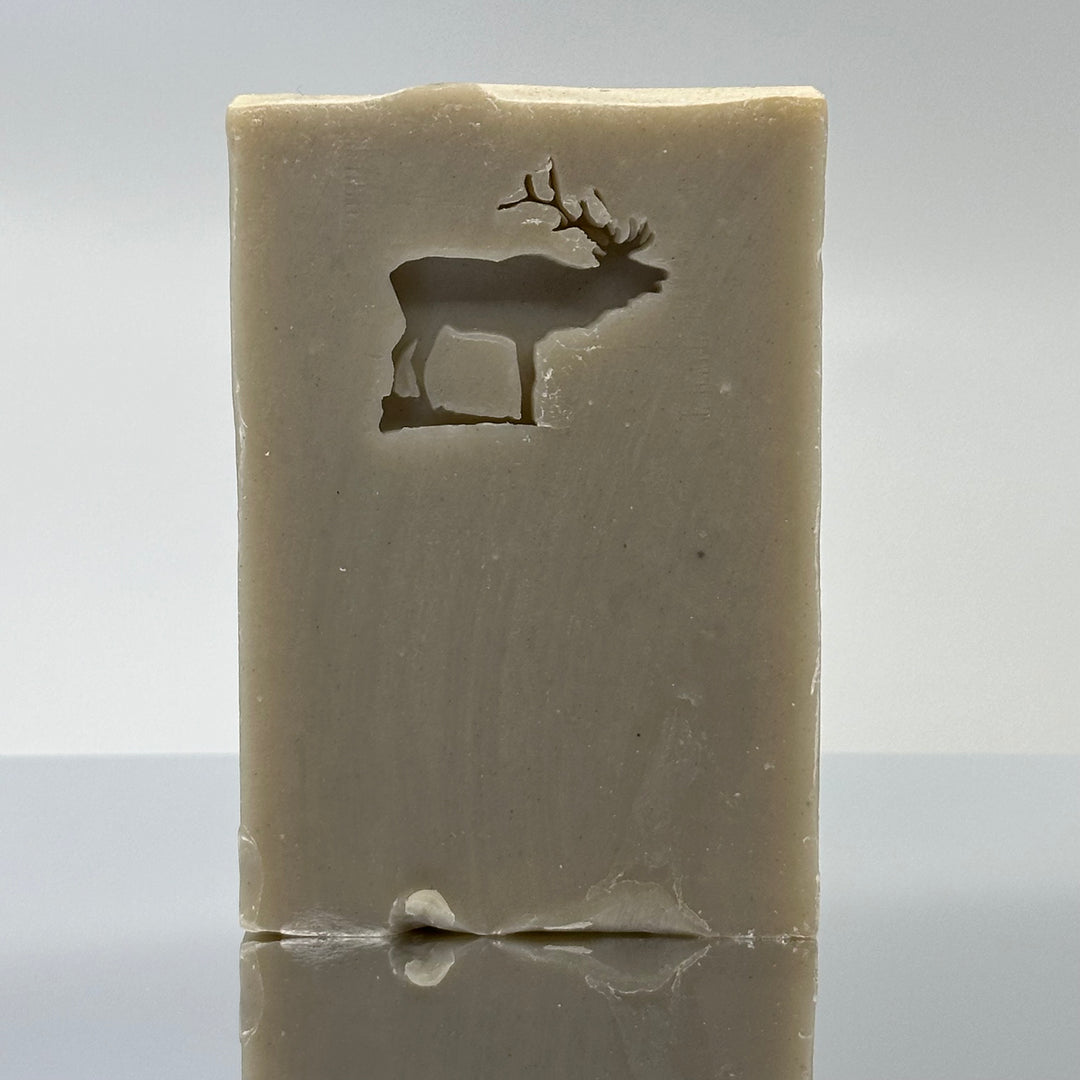 Elk Stamped Soap - Lavender, Sage, Moss, Fern and Musk - handcrafted bar soap made in Montana by Rock Creek Soaps