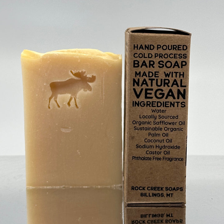 Moose Stamped Soap - Woodsy Balsam, Cedar Wood & Berry - handcrafted bar soap made in Montana by Rock Creek Soaps
