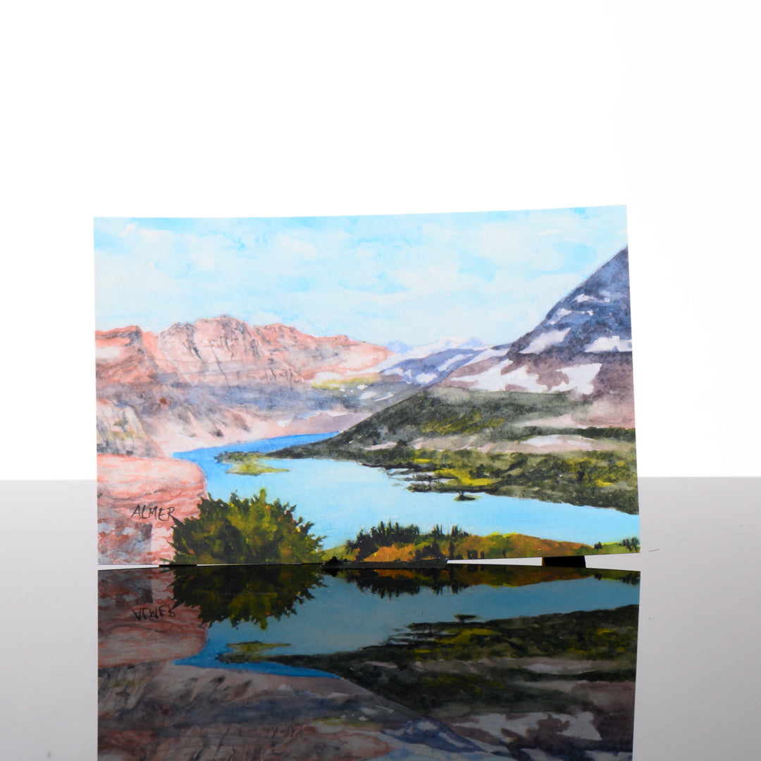 Hidden Lake Treasure Postcard, by Stark Mountain Studio - 5x7 postcard of a Bobbe Almer watercolor painting