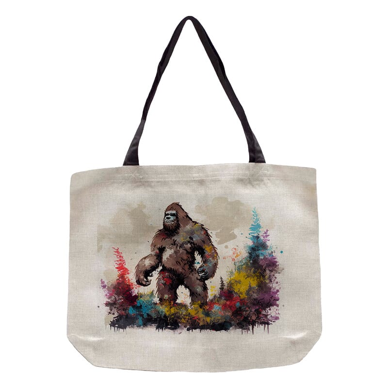 Oil Paint Full Color Burlap Tote 14x18