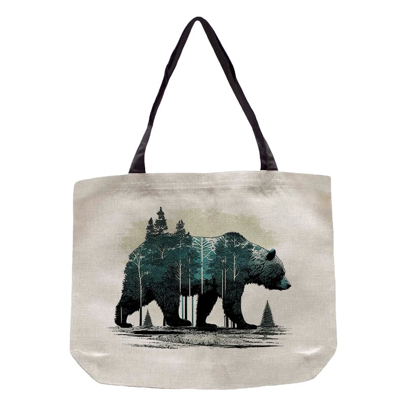 Earth Bear Burlap Tote