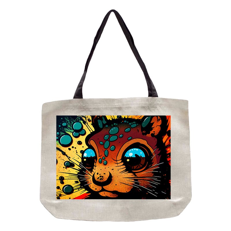 Curious Squirrel Burlap Tote