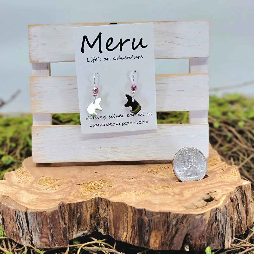 Bear With Pink Bead Earrings