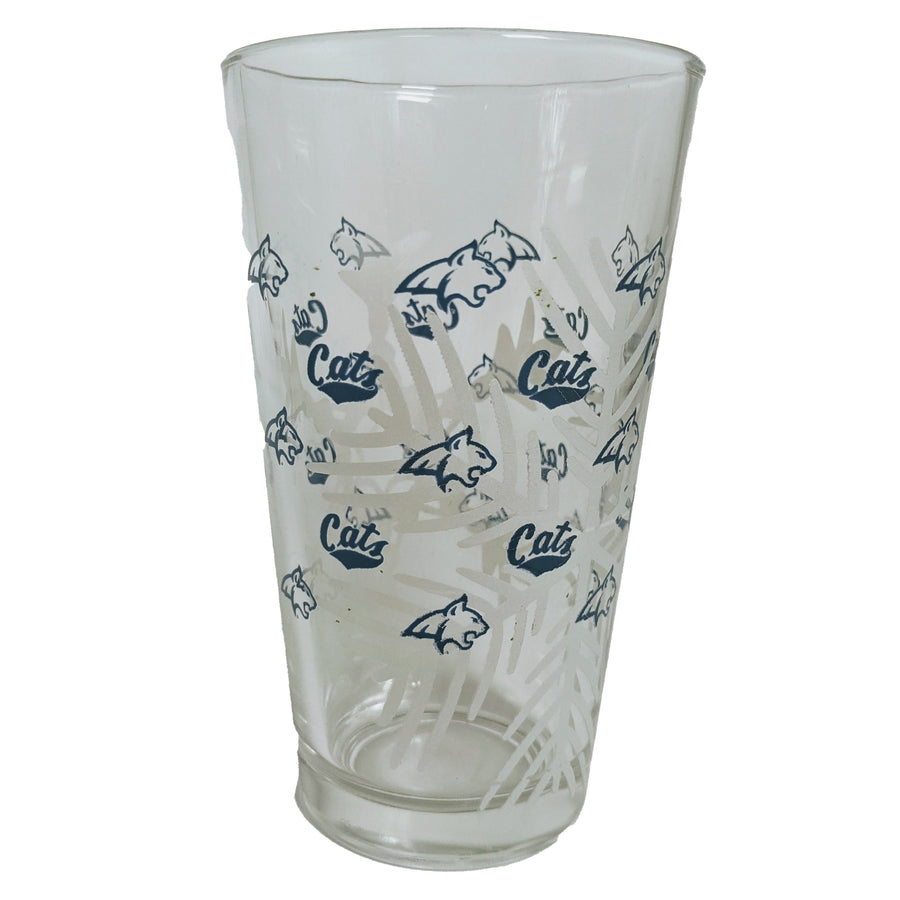 MSU Bobcats Logo and Snowflake Pint Glass, designed and printed in Montana by Blue Peak Creative