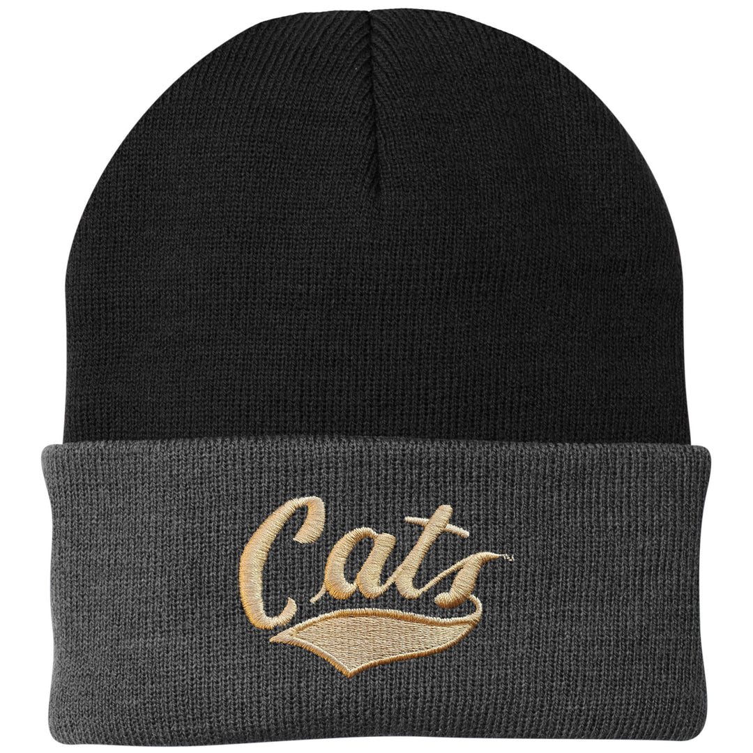 MSU Cats Embroidered Folded Beanie, made in Montana by Blue Peaks Creative