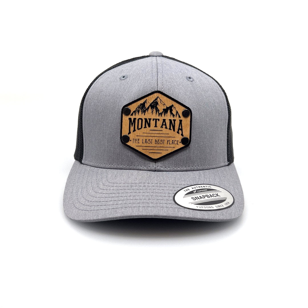 Montana The Last Best Place All Wood Patch Trucker Hat