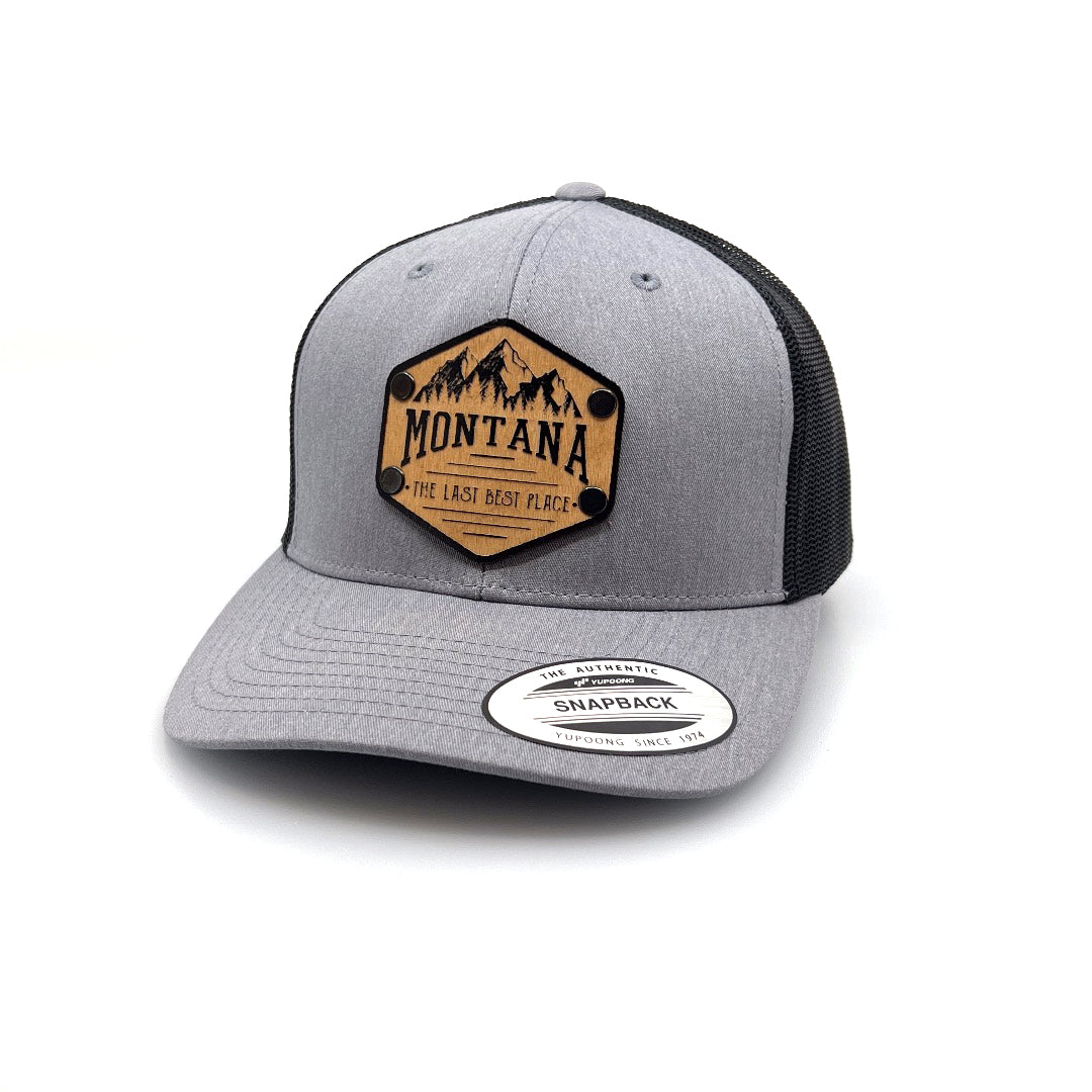 Montana The Last Best Place All Wood Patch Trucker Hat
