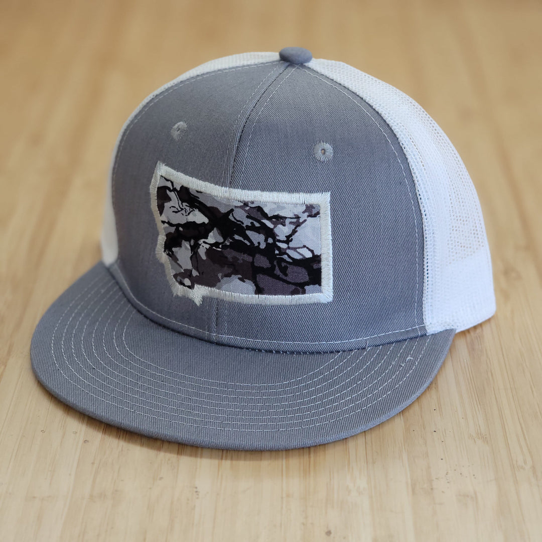 MT Patch Winter Camo Flat Bill Trucker