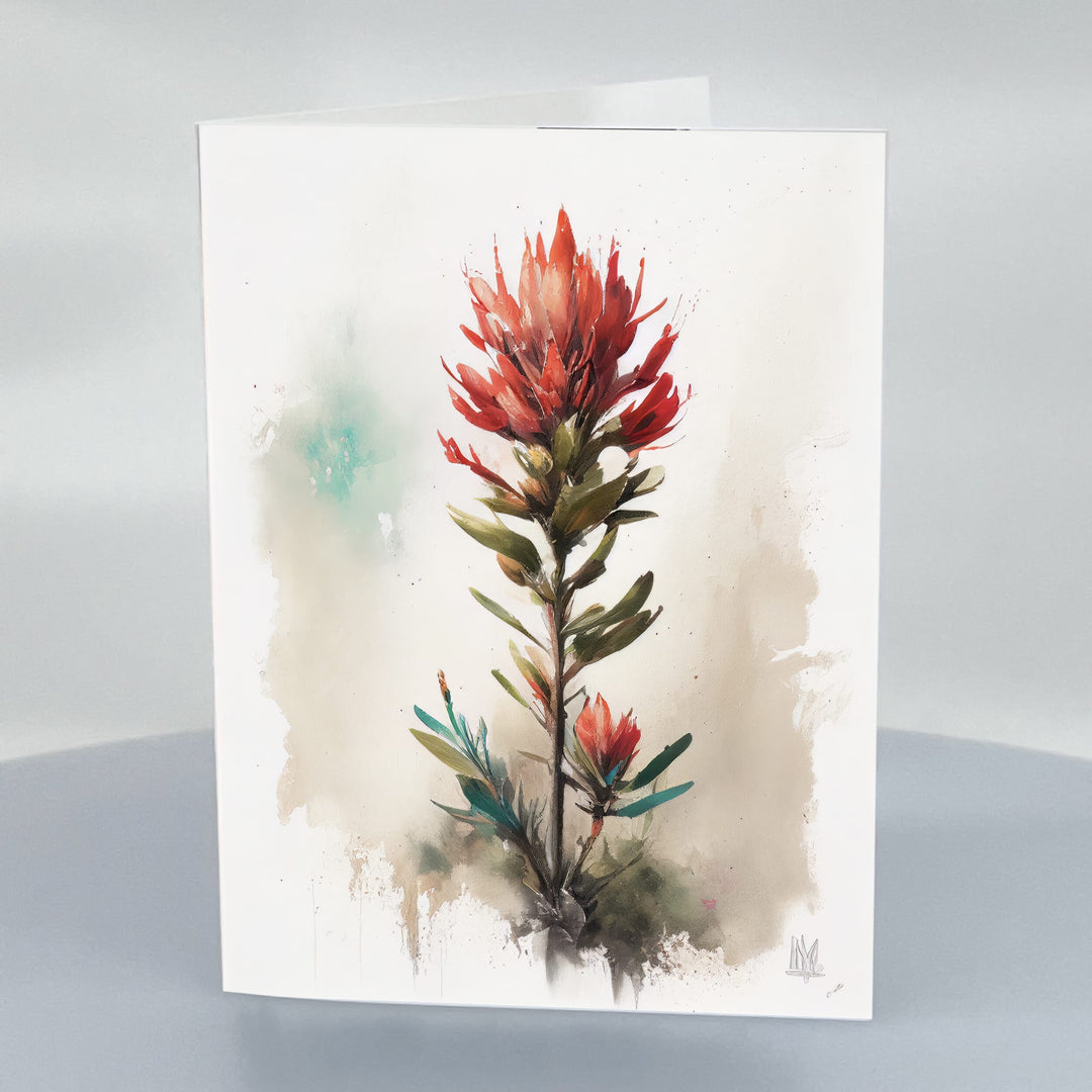 Indian Paintbrush Watercolor 5x7 Greeting Card with Envelope