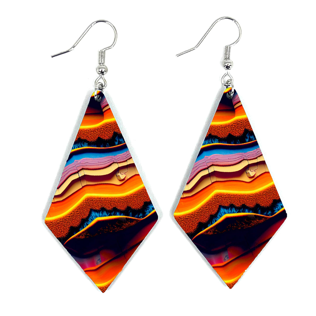 Neon Agate Diamond Earring