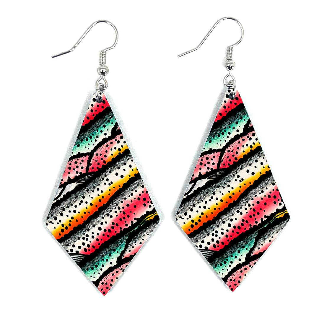 Rainbow Trout Stripes Diamond Earring