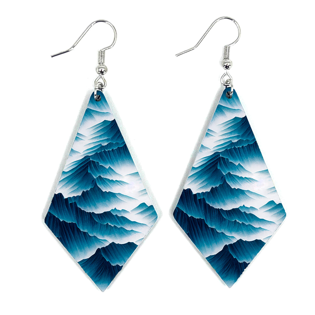Abstract Mountain Range Diamond Earring