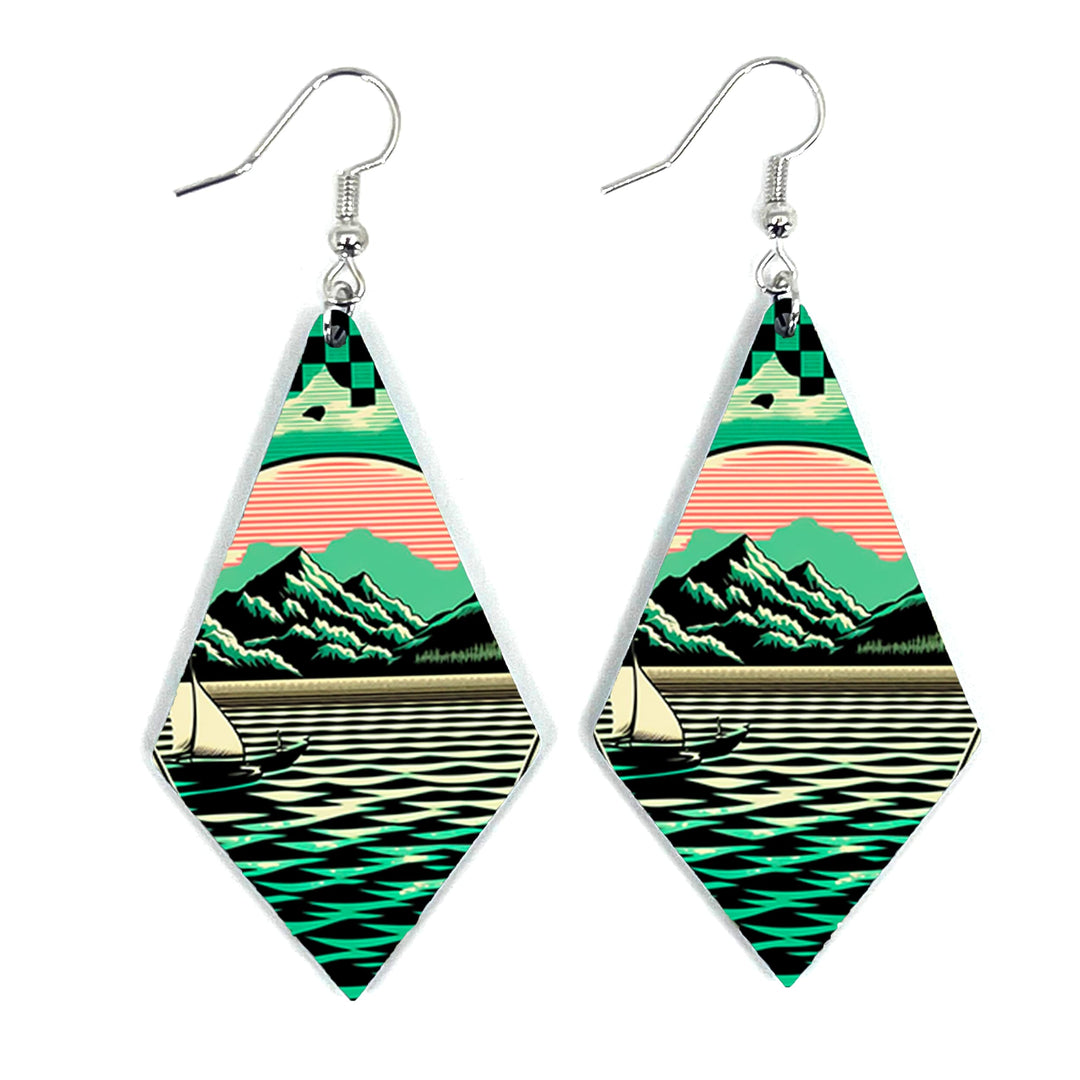 Lake Sailing Diamond Earring