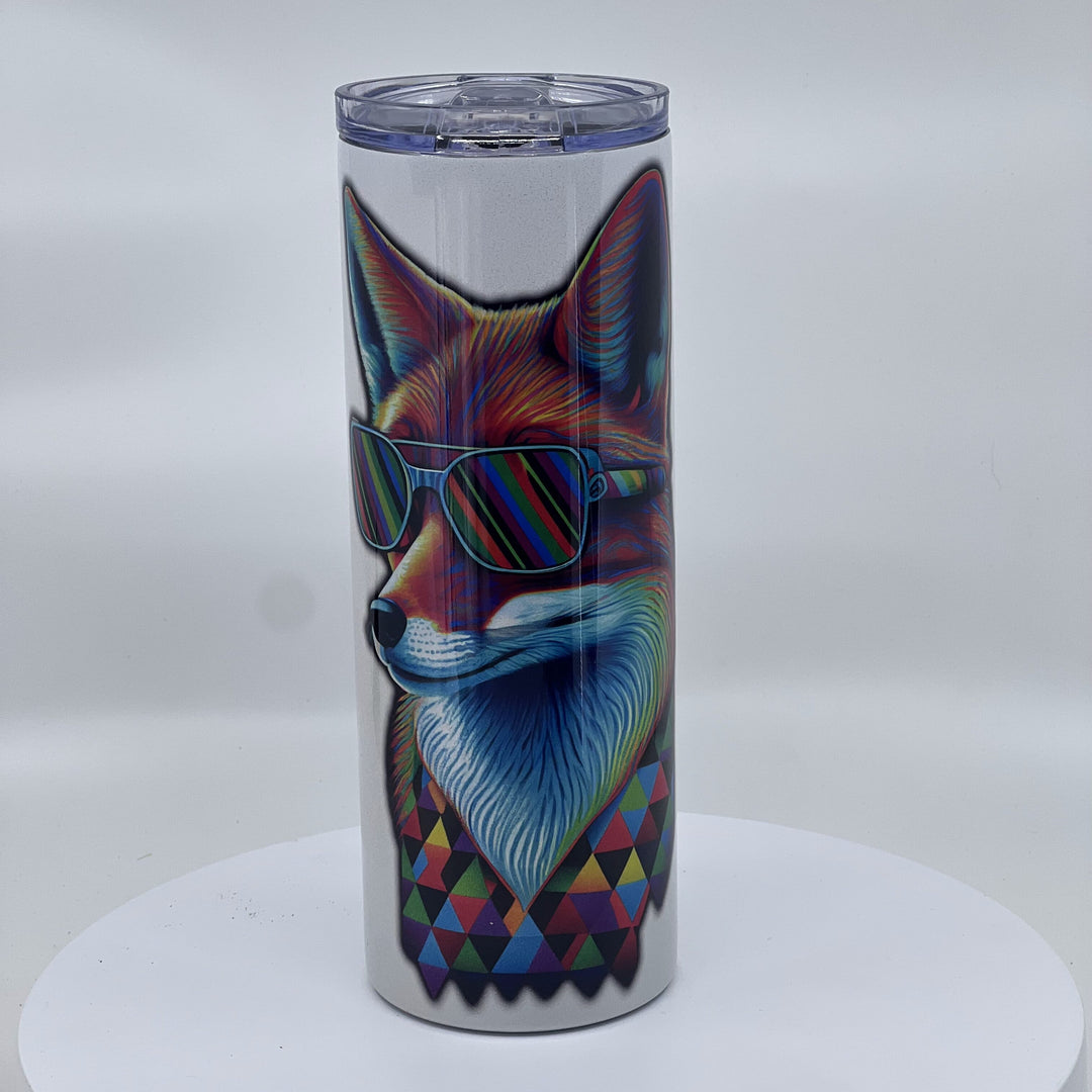Rainbow Fox 20 oz Shimmer Tumbler with Straw