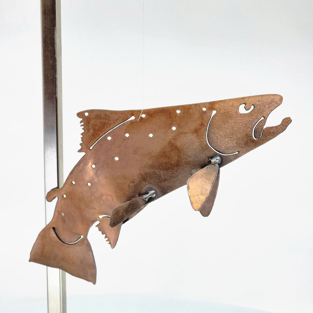 Hanging Trout Metal Art