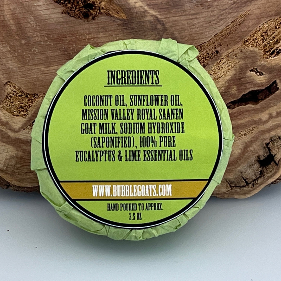 Bubble Goat Soap Eucalyptus & Lime Shaving Puck