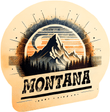 Montana Mountain Rays Sticker