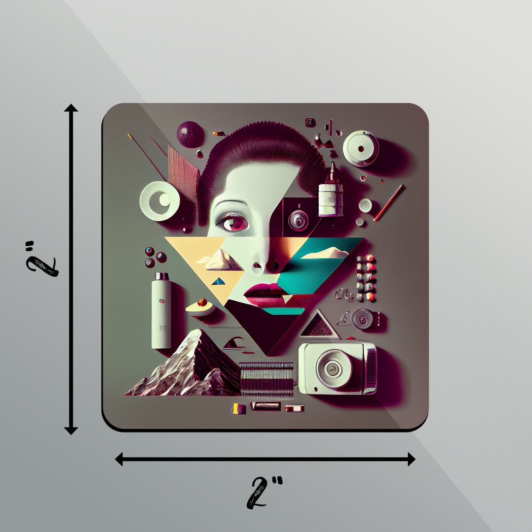 Abstract Kit Square Magnet 2 Inch